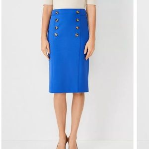Ann Taylor Sailor Button Pencil Skirt size 16